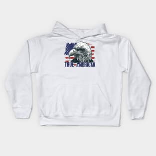 American Eagle Flag Patriotic Graphic - True American Kids Hoodie